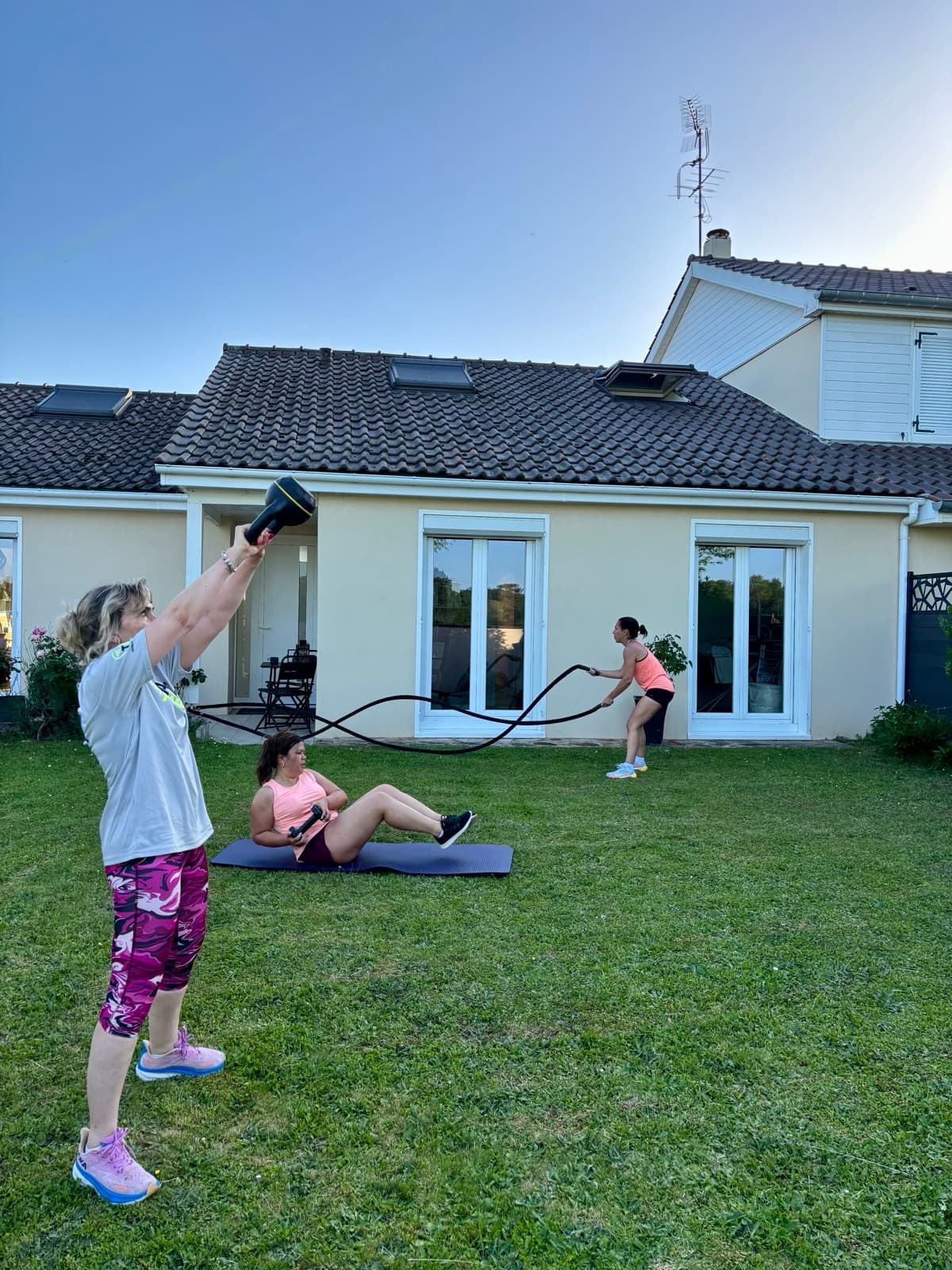 Battle rope coaching extérieur en groupe